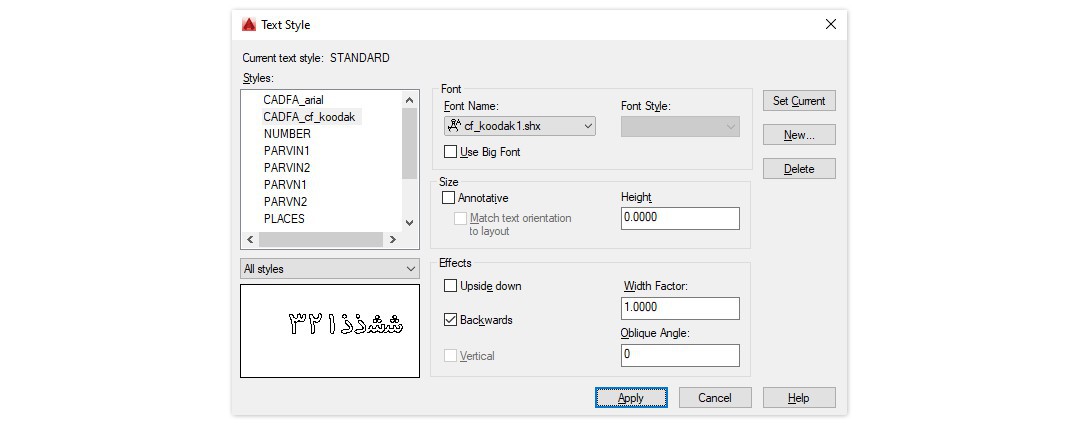 رفع مشکل نمایش فونت فارسی در اتوکد